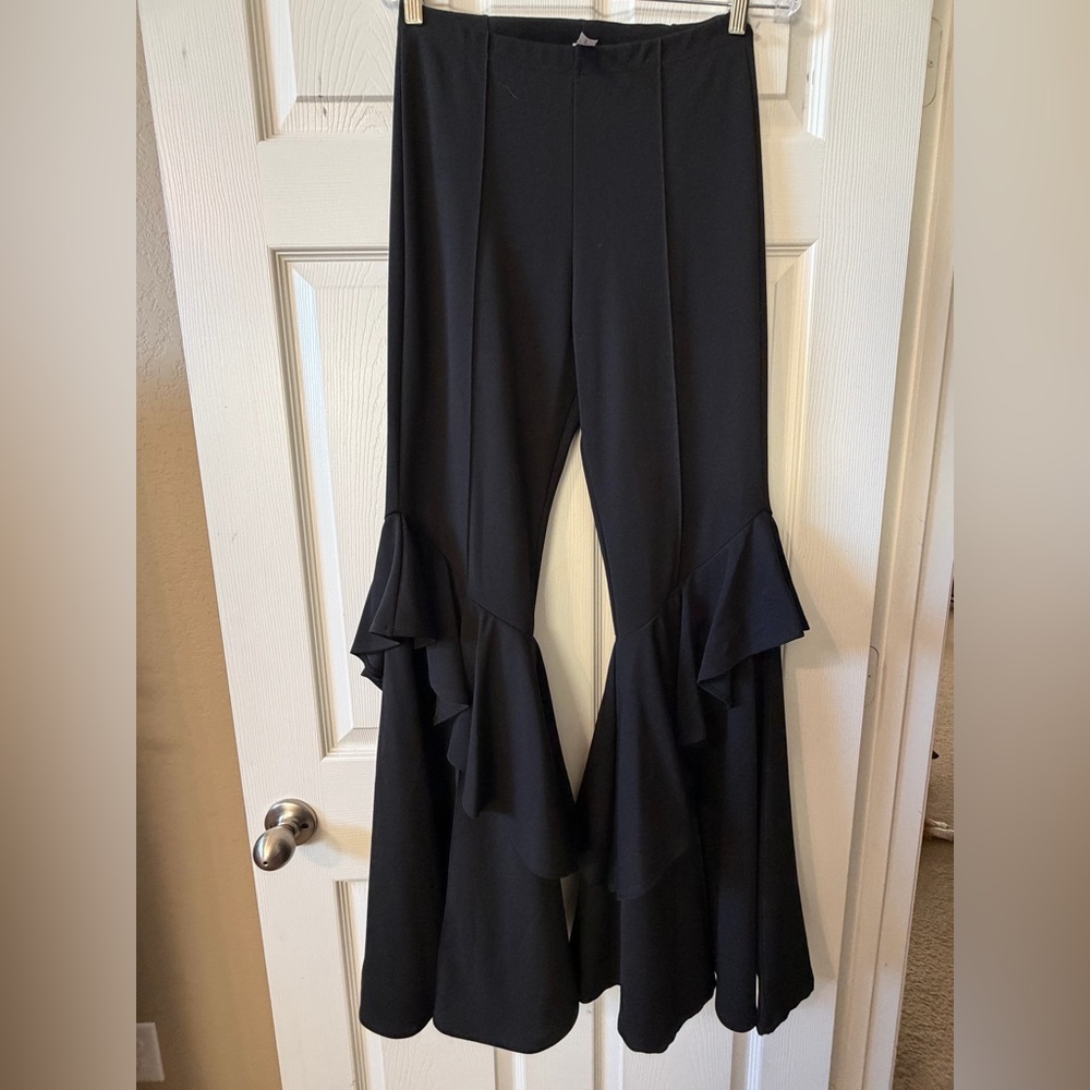Rodeo Quincy Black Ruffle Flare Pants - Women